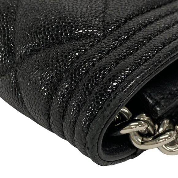 Auth CHANEL Boy Chanel / Matelasse A80287 Black Grained Calfskin - Picture 8 of 13